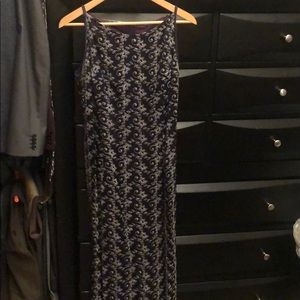 Navy formal dress with silver detail